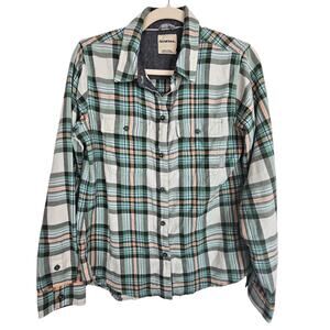 Simms Shirt Button Down Shirt Women M Green Plaid Shirt Flannel Shirt Casual